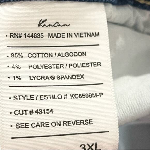 Kancan Klover Mid Rise Slim Straight Jeans Women’s size 3XL Button Fly Blue - Picture 9 of 11